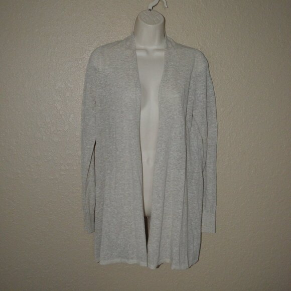 NWOT $215 Sz S White + Warren Beige Linen Gauze Trapeze Cardigan Sweater - Picture 1 of 6